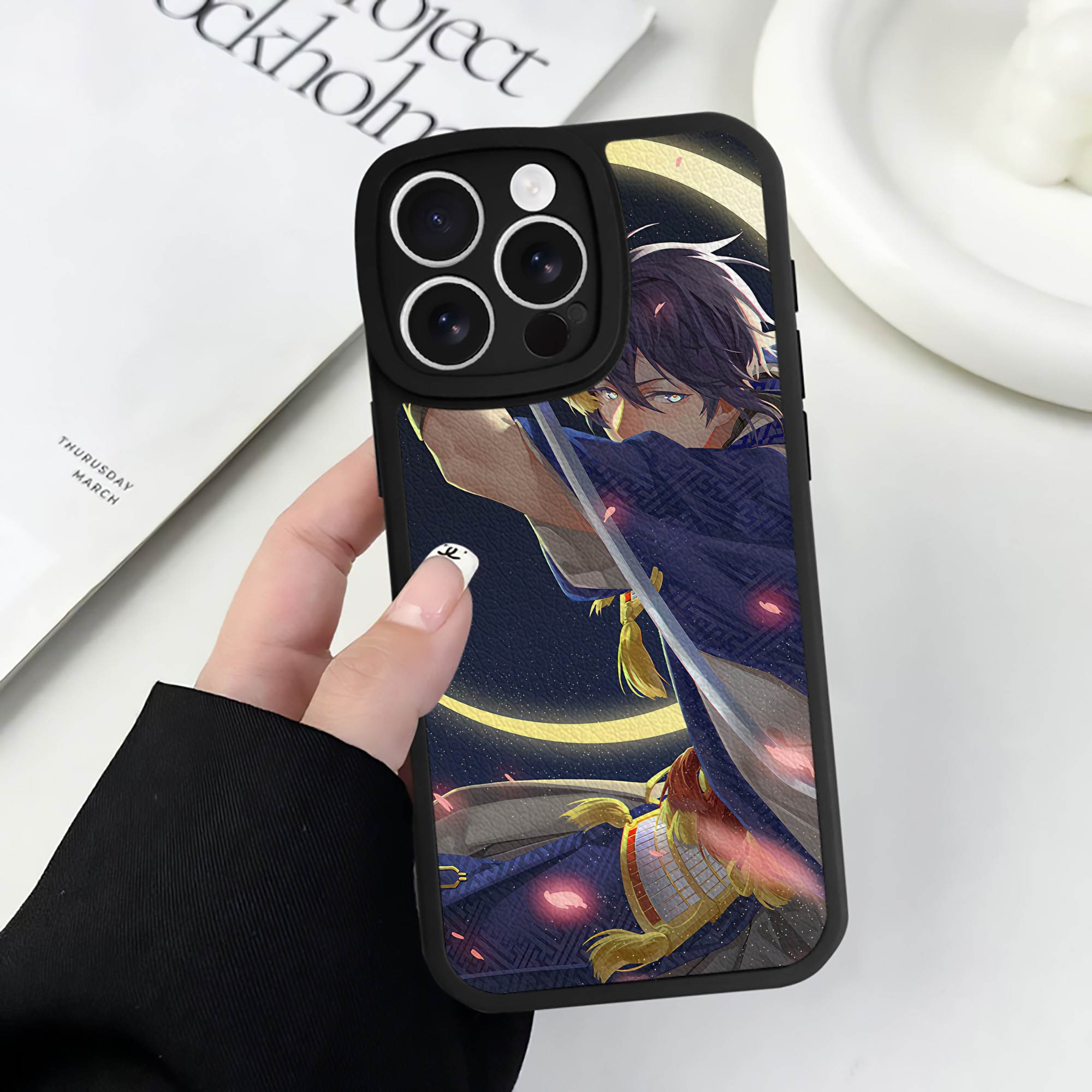 （画像用） 刀剣乱舞 Touken Ranbu 【iPhone 16シリーズ対応】シリコンスマホケース（レザー調） 材質：シリコン